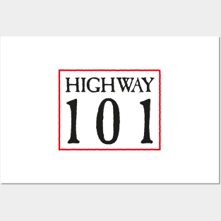 Highway 101 (black) Posters and Art